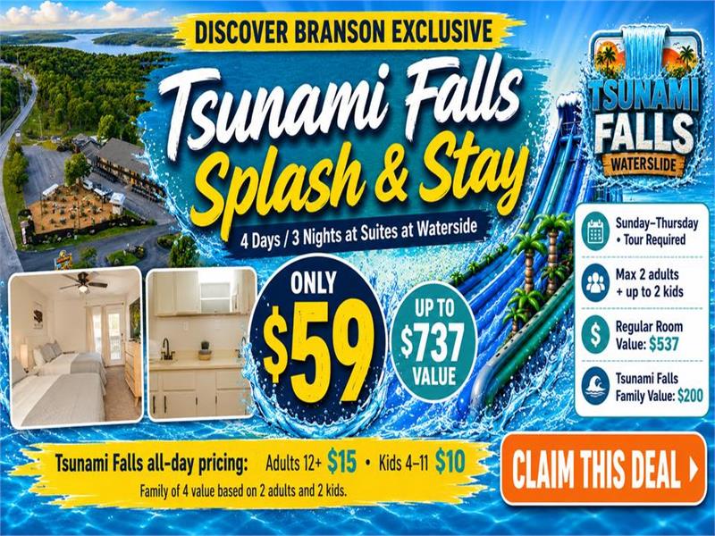 Tsunami Falls Splash and Stay package